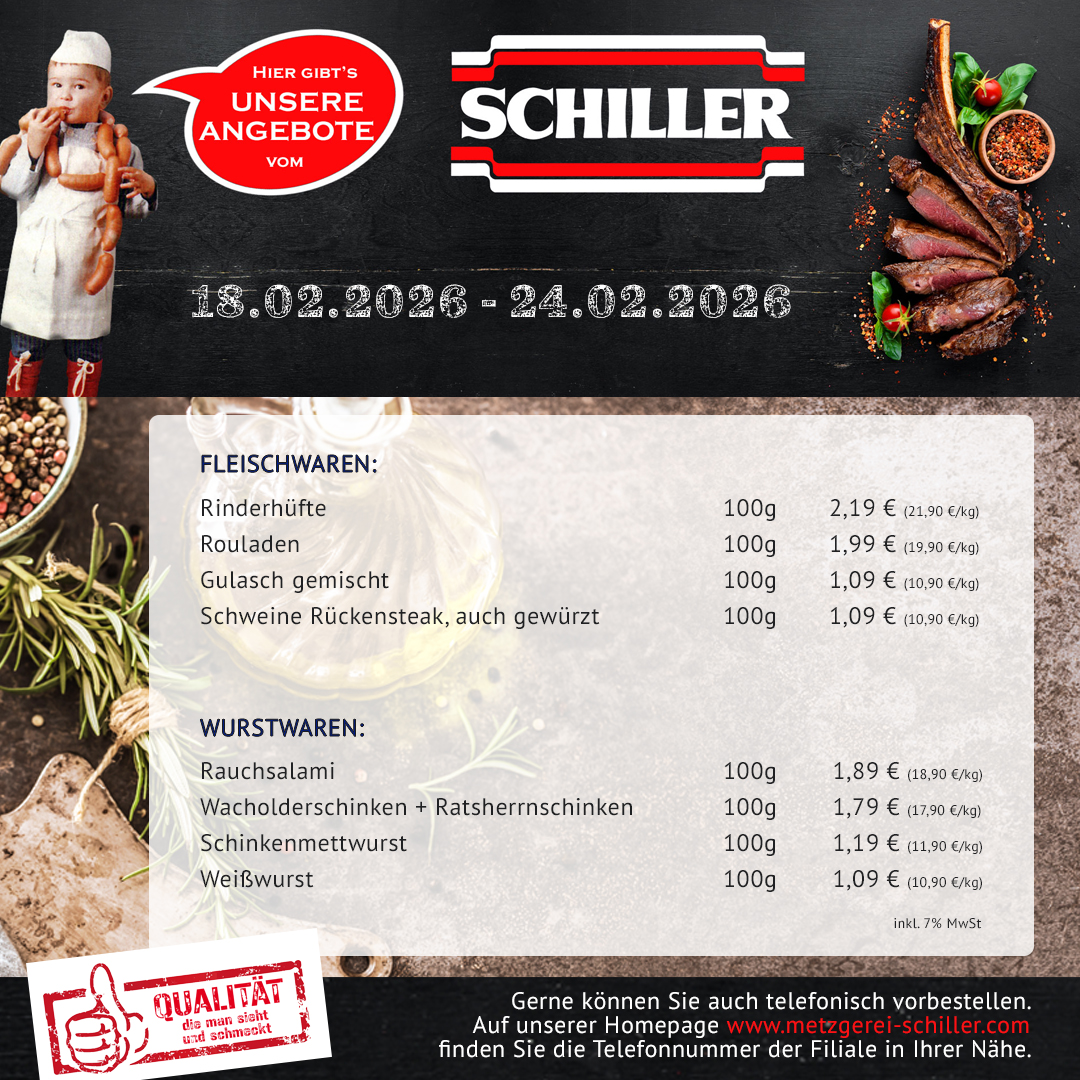 Metzgerei Schiller Hof Angebote KW30-31 2025