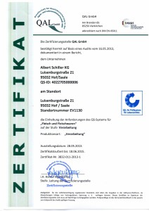 Zertifikat QS Verarbeitung2013  